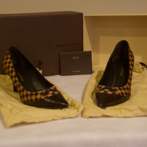 Louis Vuitton Checked Heels - European Size 39.5 - Picture 4 of 11